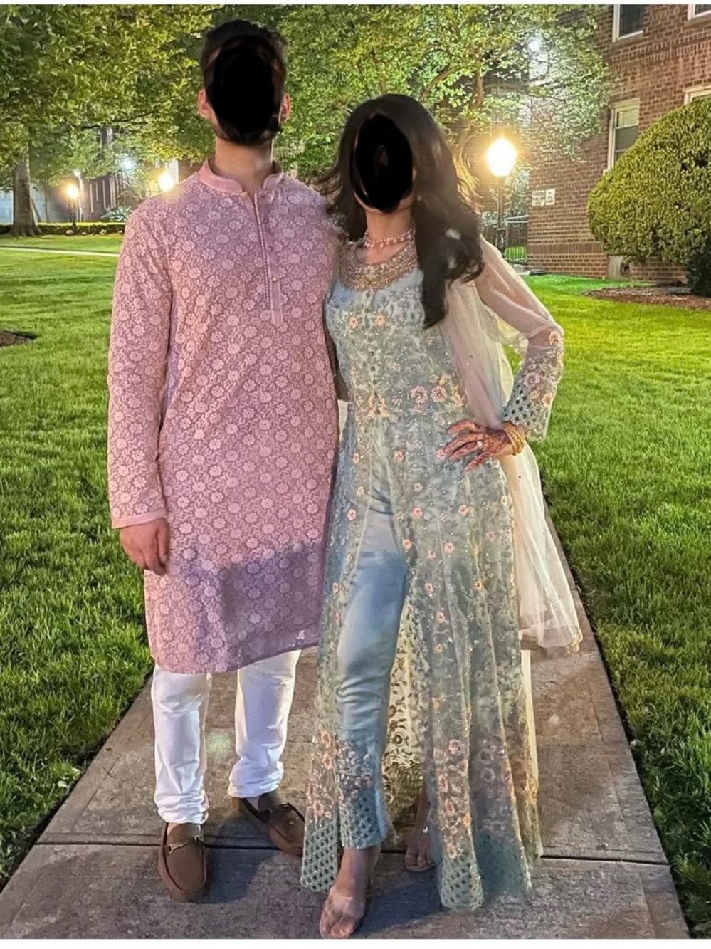Elegant Mint Green Embroidered Wedding Dress